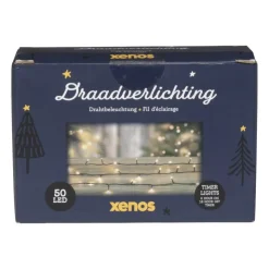 Xenos Kerstverlichting LED - warm wit - 50 lampjes - 3.7 meter- Kerstverlichting|Kerstboom Verlichting
