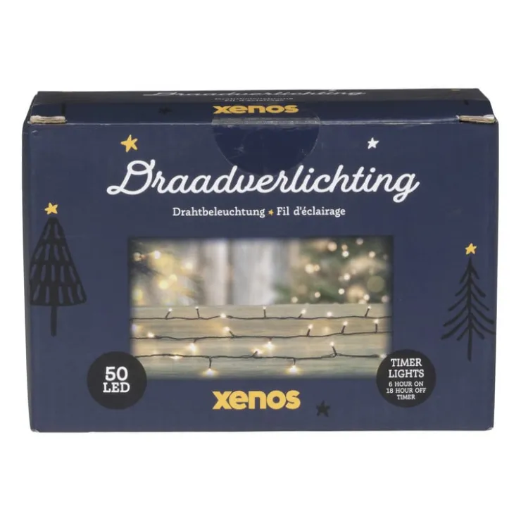 Xenos Kerstverlichting LED - warm wit - 50 lampjes - 3.7 meter- Kerstverlichting|Kerstboom Verlichting