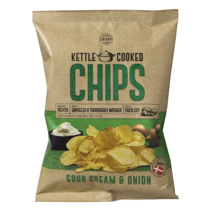Xenos Kettle Cooked Chips - sourcream en ui - 150 gram- Chips, Nootjes En Zoutjes