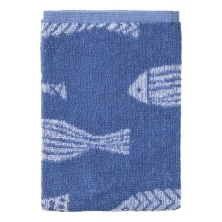 Xenos Keukendoek vissen - blauw/wit - 50x50 cm- Thee- En Keukendoeken