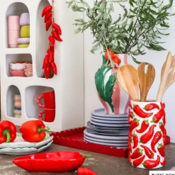 Xenos Keukengerei pot peper - rood - ø11.5x20 cm- Keukengerei|Voorraadpotten