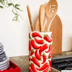 Xenos Keukengerei pot peper - rood - ø11.5x20 cm- Keukengerei|Voorraadpotten