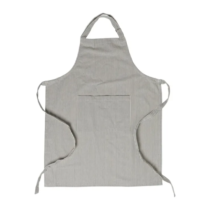 Xenos Keukenschort gestreept - groen/wit - 65x85 cm- Schorten