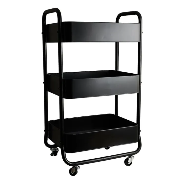 Xenos Keukentrolley - zwart - 44x30x78.6 cm- Keukentrolleys