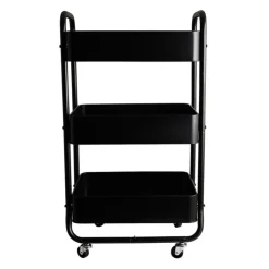 Xenos Keukentrolley - zwart - 44x30x78.6 cm- Keukentrolleys