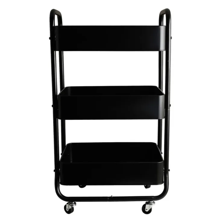 Xenos Keukentrolley - zwart - 44x30x78.6 cm- Keukentrolleys