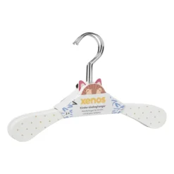Xenos Kinder kledinghanger dieren - wit - set van 3- Kledinghangers
