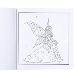 Xenos Kleurboek op nummer fantasiefiguren - 20x20 cm- Kleurboeken|Kerstcadeaus
