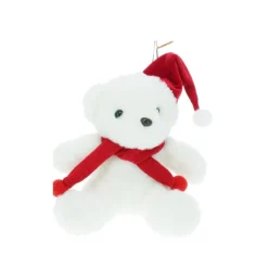 Xenos Knuffel beer met kerstmuts - 13 cm - diverse varianten- Knuffels