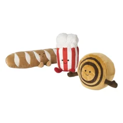 Xenos Knuffel popcorn - rood/wit - 19x12 cm- Knuffels|Kerstcadeaus