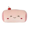 Xenos Knuffelkussen kers - roze - ø12x21 cm- Knuffels