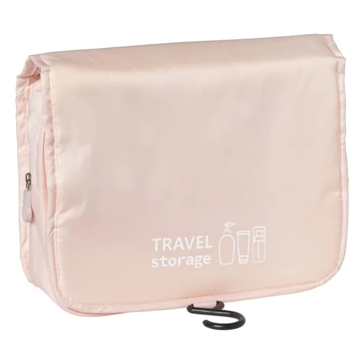 Xenos Koffer/tas organizer met haak - roze - 24.5x18.5x8.5 cm- Koffer Organizers