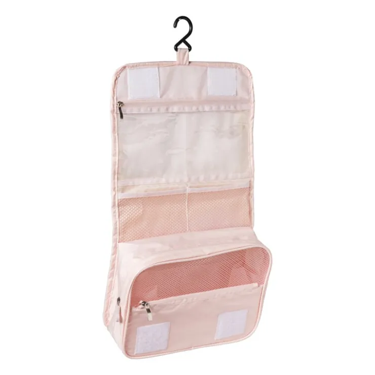 Xenos Koffer/tas organizer met haak - roze - 24.5x18.5x8.5 cm- Koffer Organizers