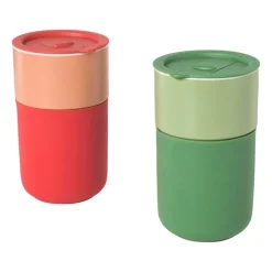 Xenos Koffiebeker to go - oranje - 360 ml- Drinkflessen