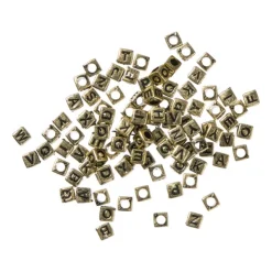 Xenos Kralen met letters - goud - set van 100- Knutselspullen