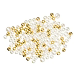 Xenos Kralen met letters parels - wit/goud - set van 100- Knutselspullen