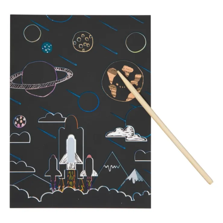 Xenos Krasboek ruimtefiguren - 13x18 cm- Kleurboeken|Kerstcadeaus