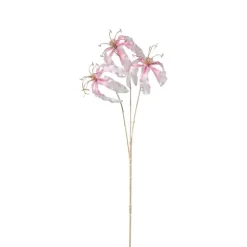Xenos Kunstbloem gloriosa - goudkleurig/roze - 60 cm- Kunstbloemen