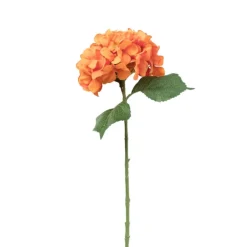 Xenos Kunstbloem hortensia - oranje - 63 cm- Kunstbloemen