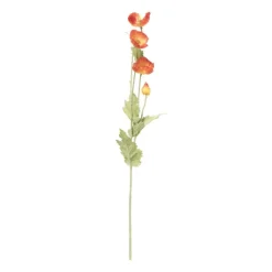 Xenos Kunstbloem klaproos - oranje - 60 cm- Kunstbloemen