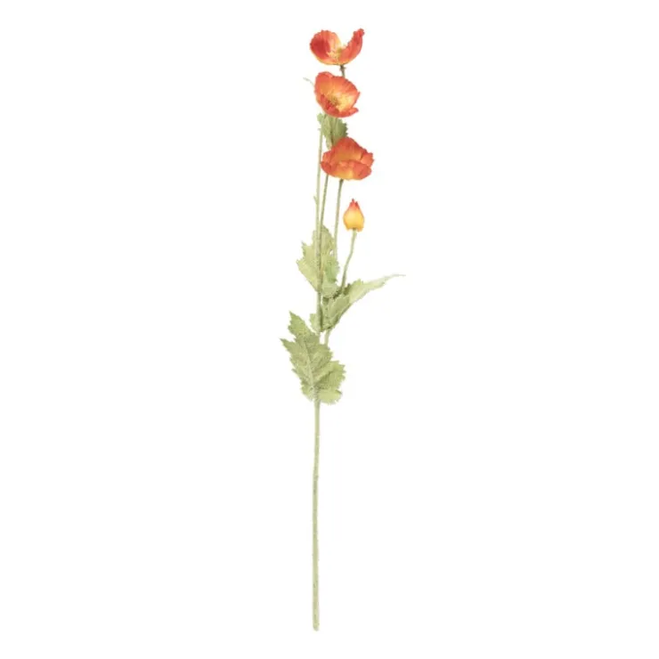 Xenos Kunstbloem klaproos - oranje - 60 cm- Kunstbloemen
