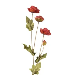 Xenos Kunstbloem klaproos - rood - 58 cm- Kunstbloemen