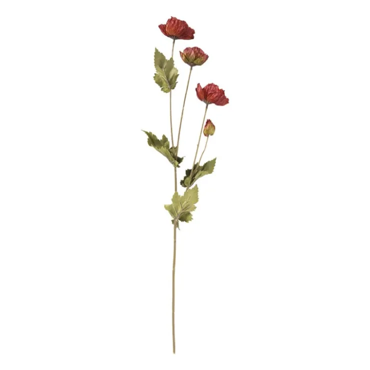 Xenos Kunstbloem klaproos - rood - 58 cm- Kunstbloemen