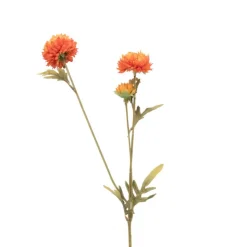 Xenos Kunstbloem met 2 chrysanten - oranje - 73 cm- Kunstbloemen