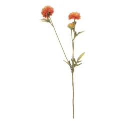 Xenos Kunstbloem met 2 chrysanten - oranje - 73 cm- Kunstbloemen