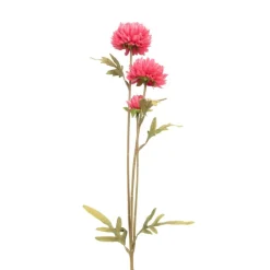 Xenos Kunstbloem met 3 chrysanten - fuchsia - 68 cm- Kunstbloemen