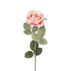 Xenos Kunstbloem roos - roze - 64 cm- Kunstbloemen