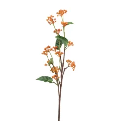 Xenos Kunsttak met besjes - oranje - 80 cm- Kunstbloemen