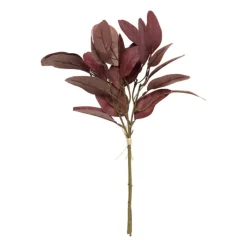 Xenos Kunsttak met bladeren - rood - 37 cm- Kunstbloemen