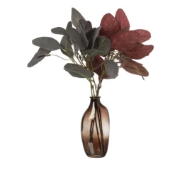 Xenos Kunsttak met bladeren - rood - 37 cm- Kunstbloemen