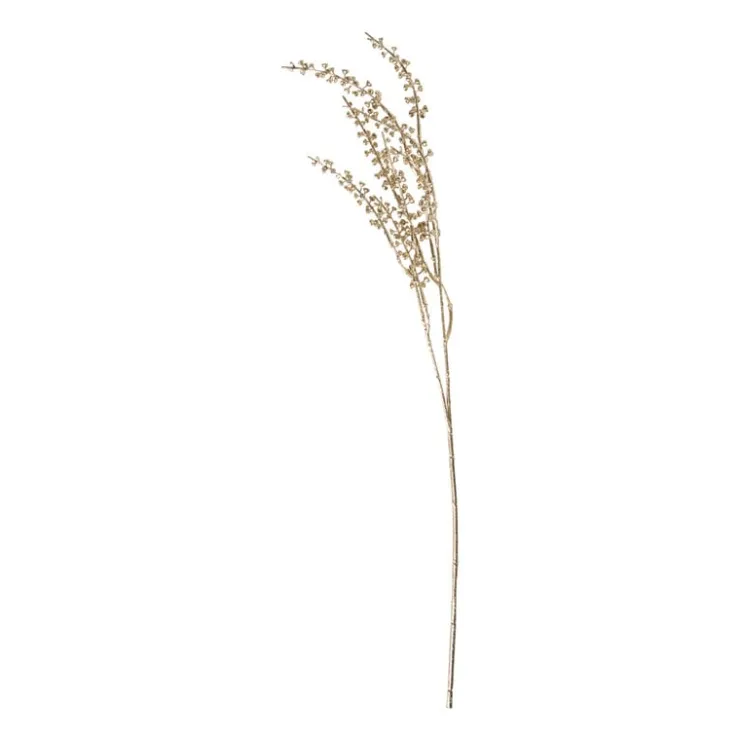 Xenos Kunsttak met bolletjes - goudkleurigkleurig - 77 cm- Kunstbloemen