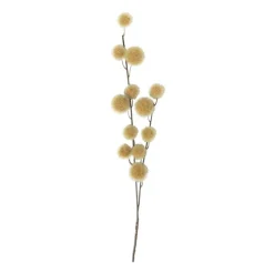 Xenos Kunsttak met bolletjes - geel - 103 cm- Kunstbloemen
