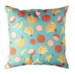 Xenos Kussen banaan & manderijn - blauw/geel - 45x45 cm- Kussens