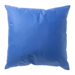 Xenos Kussen geblokt - geel/blauw - 45x45 cm- Kussens