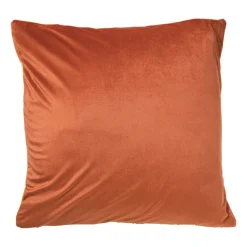 Xenos Kussen jacquard bloemen - oranje - 45x45 cm- Kussens
