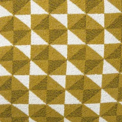 Xenos Kussen jacquard driehoek - geel - 45x45 cm- Kussens