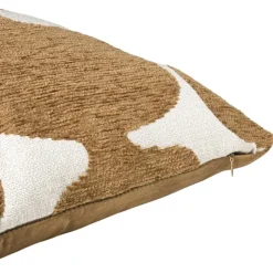 Xenos Kussen jacquard organisch - bruin/wit - 45x45 cm- Kussens