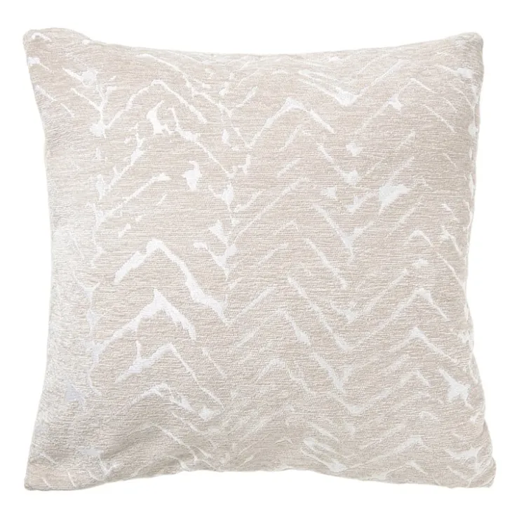 Xenos Kussen jacquard zigzag - beige - 45x45 cm- Kussens