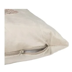 Xenos Kussen kertsboom pailet - taupe - 45x45 cm- Kussens