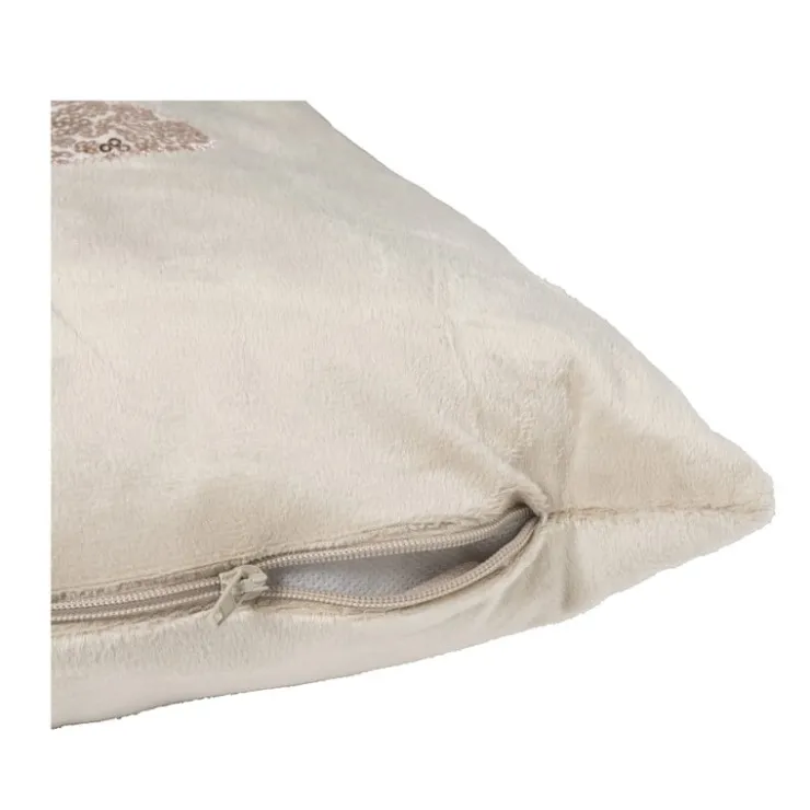 Xenos Kussen kertsboom pailet - taupe - 45x45 cm- Kussens