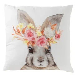 Xenos Kussen konijn - polyester - 45x45 cm- Kussens