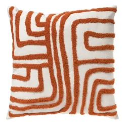 Xenos Kussen lijnen - rood - 45x45 cm- Kussens