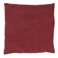 Xenos Kussen met blokjes - bordeauxrood - 60x60 cm- Kussens
