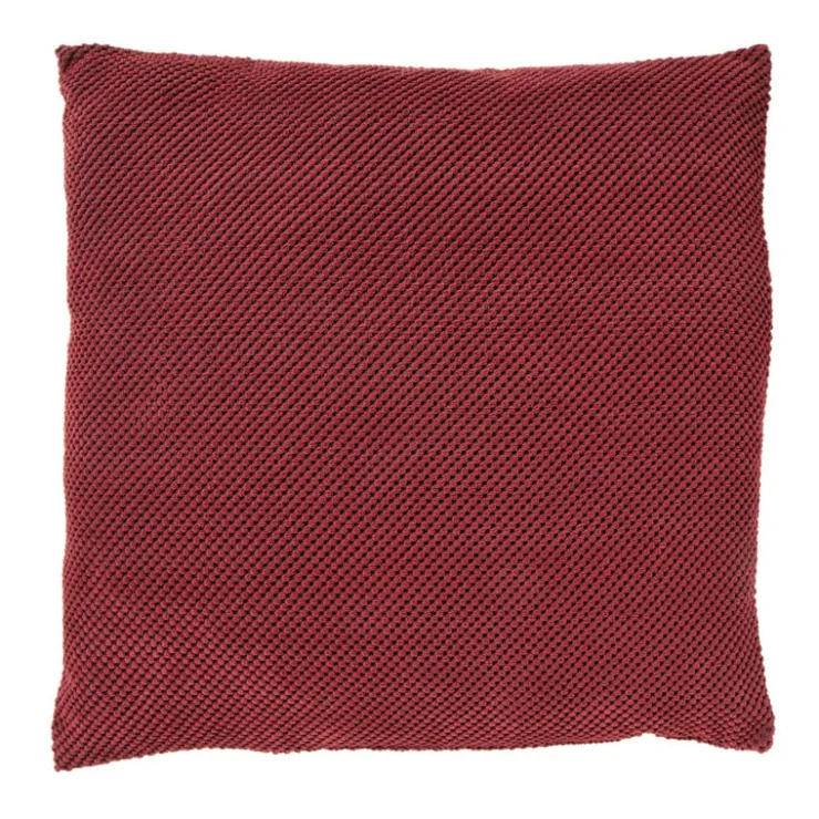 Xenos Kussen met blokjes - bordeauxrood - 60x60 cm- Kussens
