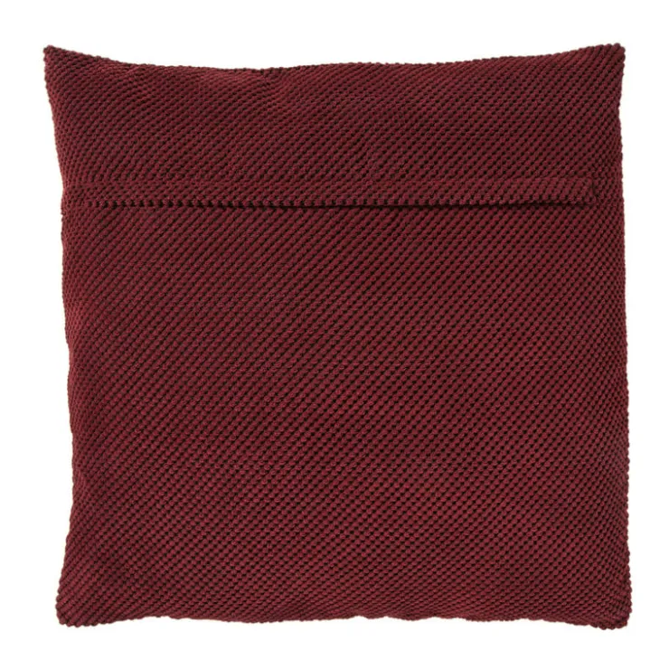Xenos Kussen met blokjes - bordeauxrood - 60x60 cm- Kussens