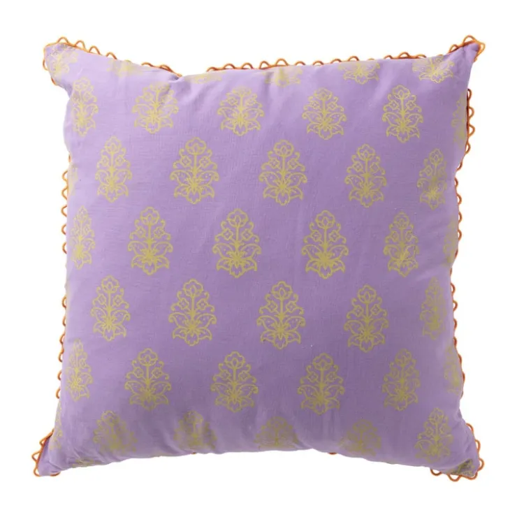 Xenos Kussen met print - paars - 45x45 cm- Kussens